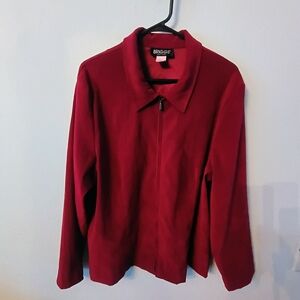 Briggs New York Red Zip Jacket Womens 18W Stretch Career Blazer Plus Size